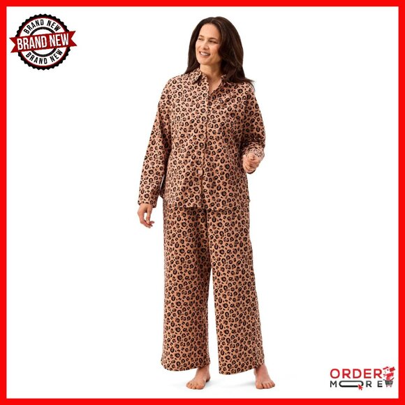 Women's 100% Cotton Flannel Pajama Set Long Sleeve Sleepwear